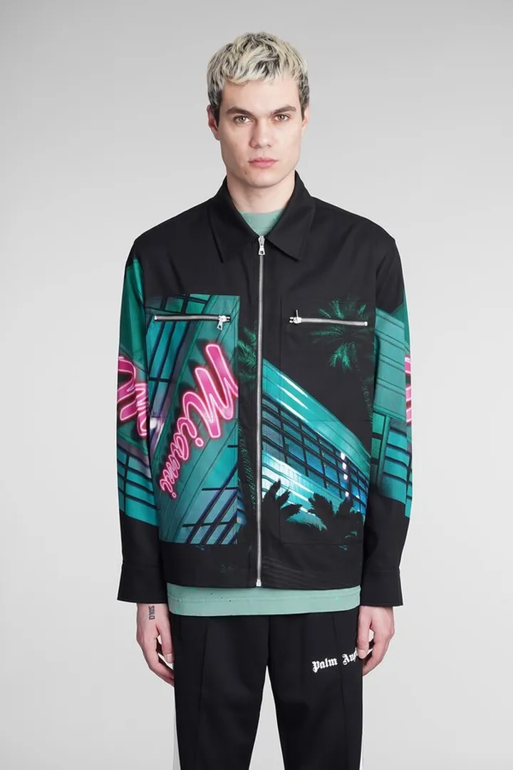 Casual Jacket In Black Cotton