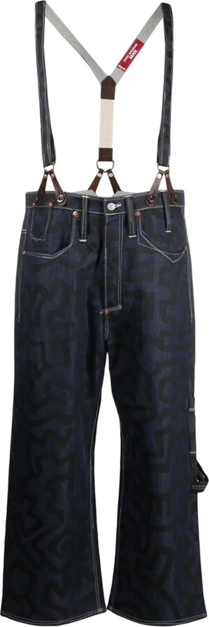 Straight-Leg Abstract-Print Trousers