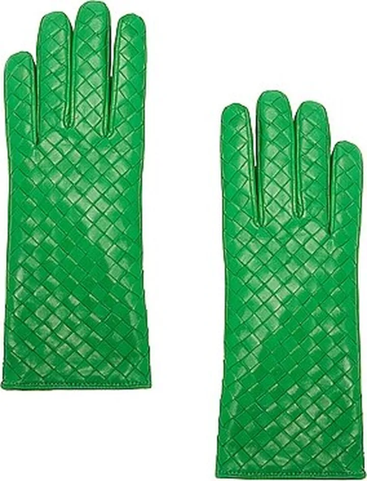 Bottega Veneta Leather Gloves in Green