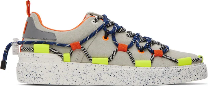 Balmain Gray Cord-Lock Sneakers