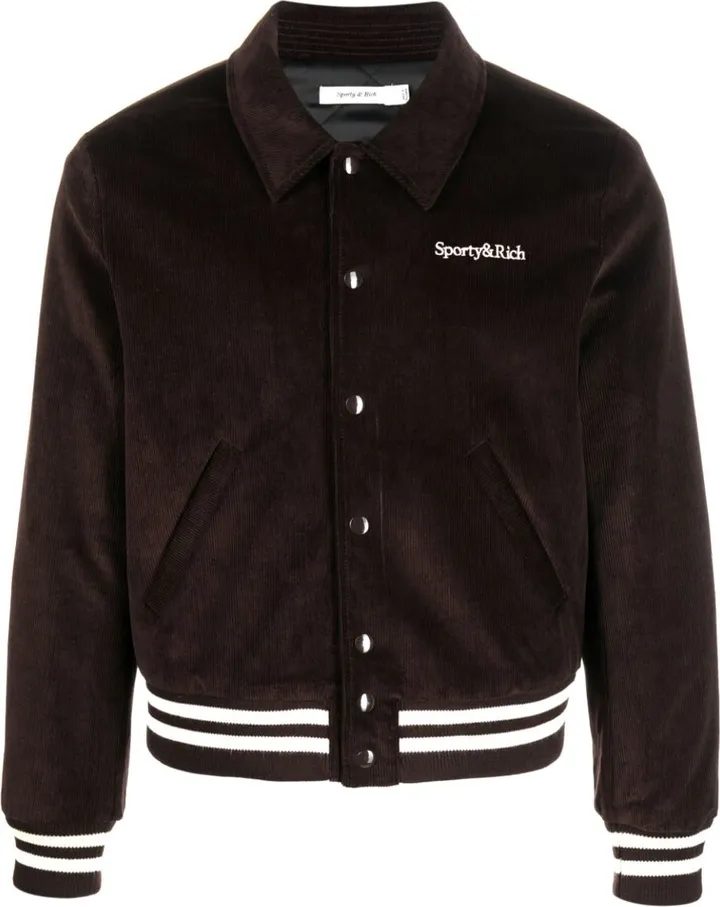 Embroidered-Logo Bomber Jacket