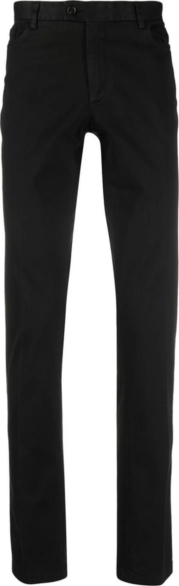 Classic Black Cotton Straight Leg Trousers