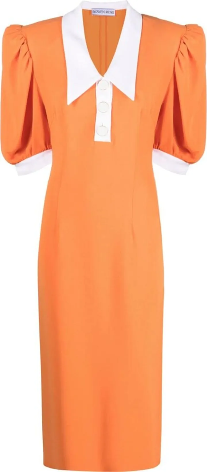 Puff-Sleeve Midi Dress
