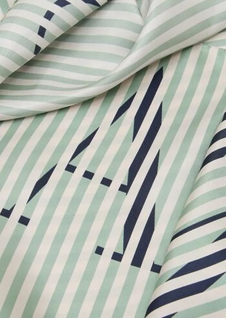 Printed silk stole with logo