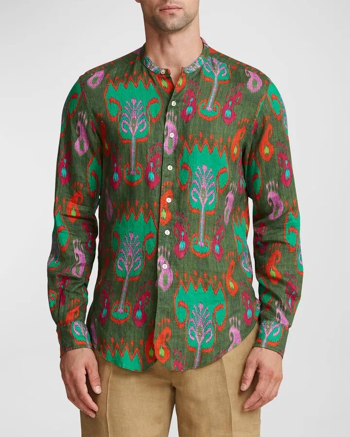 Men's Sahara Band-Collar Sport Shirt