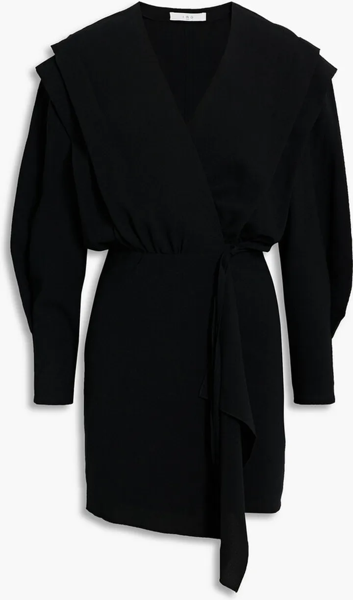Rixton pleated crepe mini wrap dress