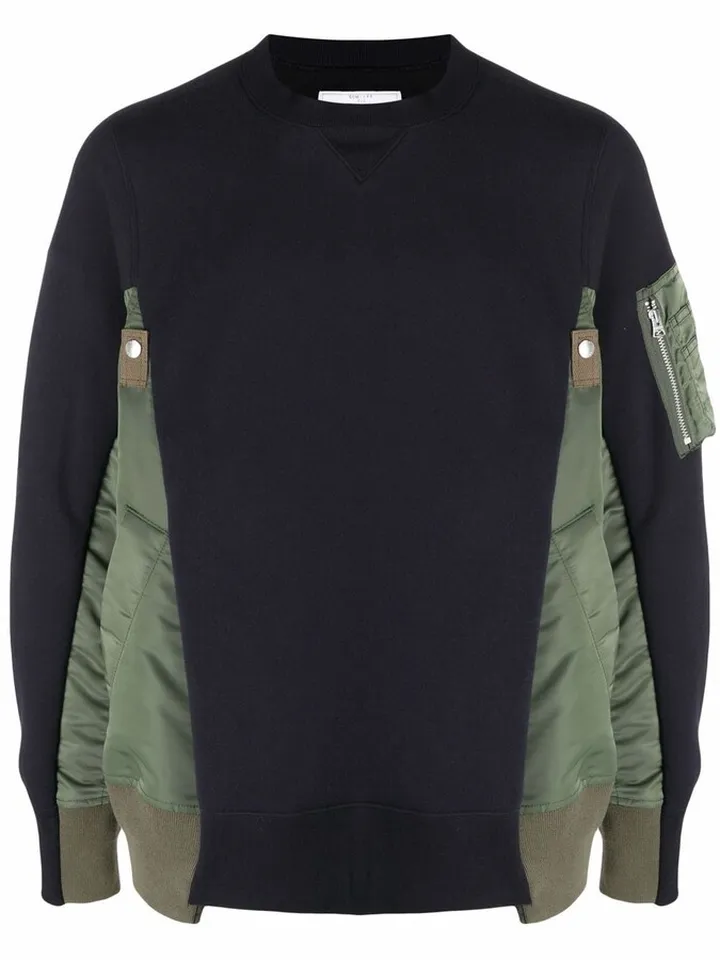 Bomber Jacket Hybrid Panelled Sweatshirt