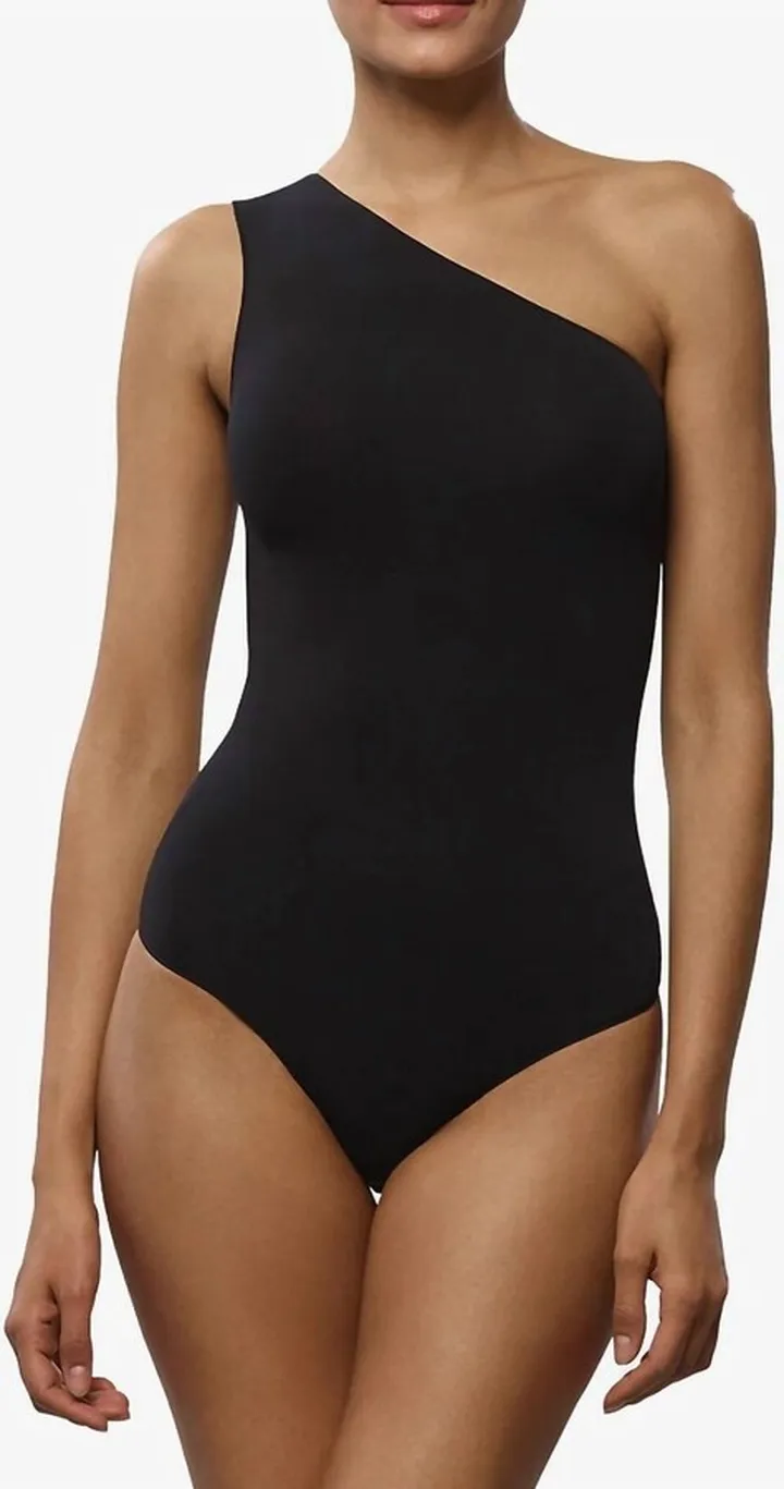 Women'S Ballet One Shoulder Thong Bodysuit in Black