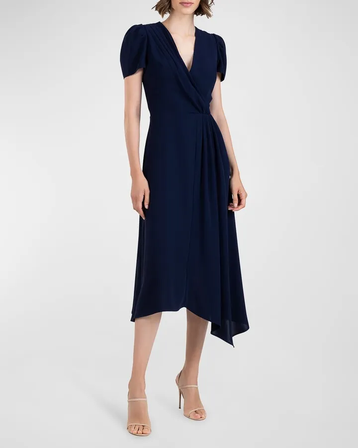 Fontana Draped A-Line Midi Dress