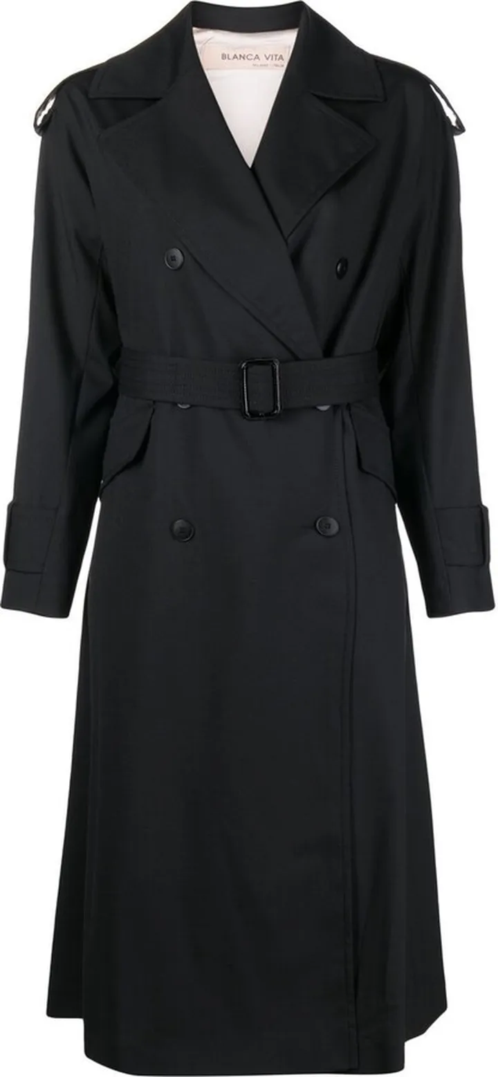 Belted Double-Breasted Trench Coat