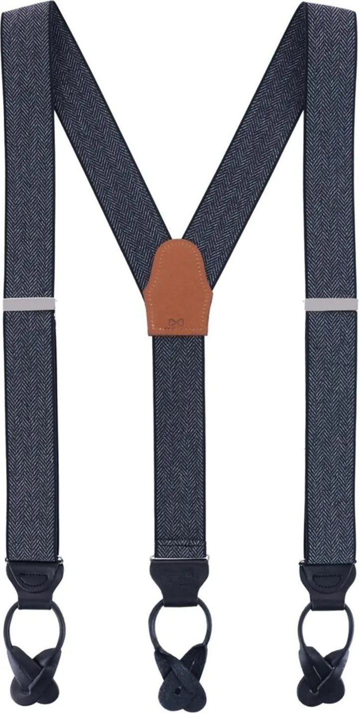Trafalgar Silas Classic Herringbone Elastic Button End Suspenders