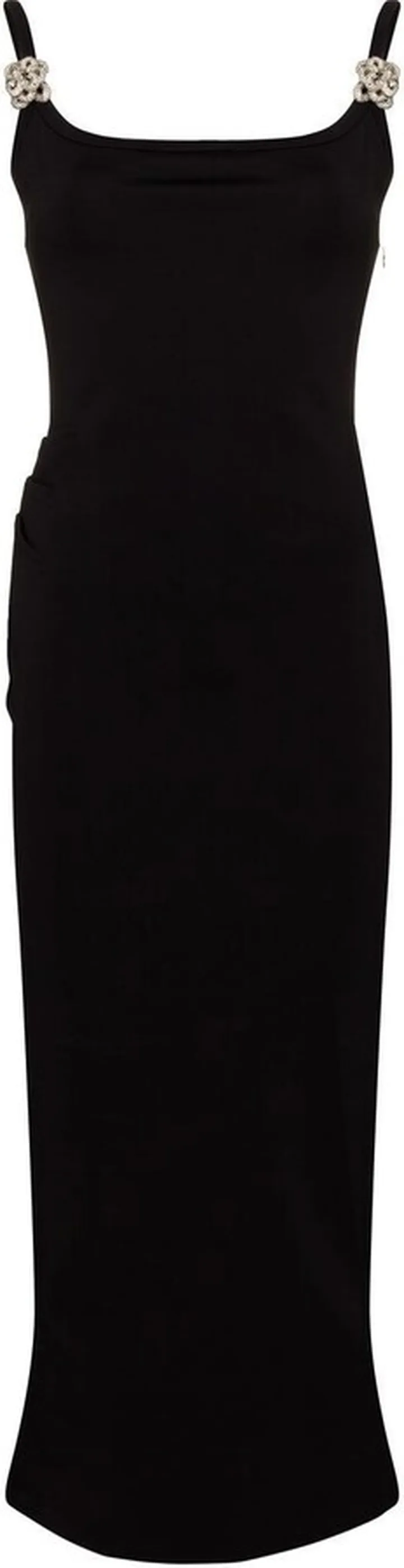 Crystal-Embellished Midi Tube Dress