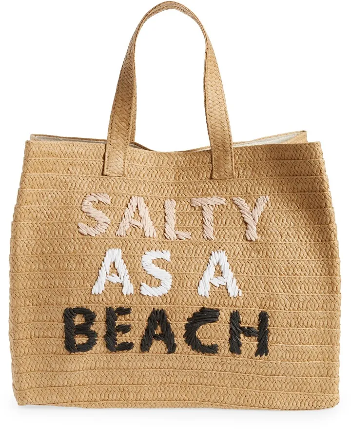 Salty as a Beach Straw Tote