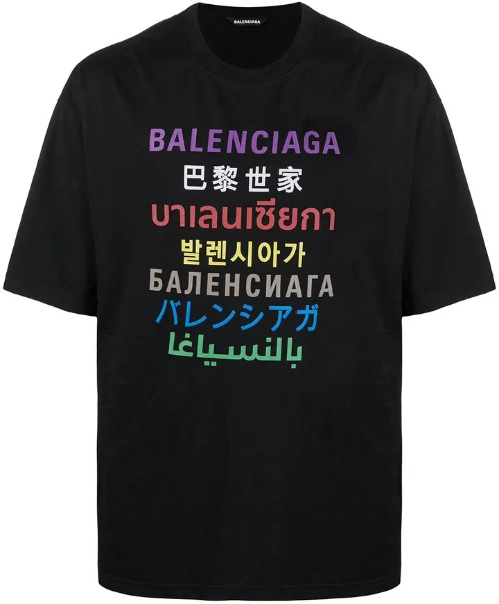 translation logo print T-shirt