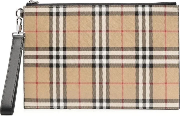 E-Canvas Vintage Check Pouch