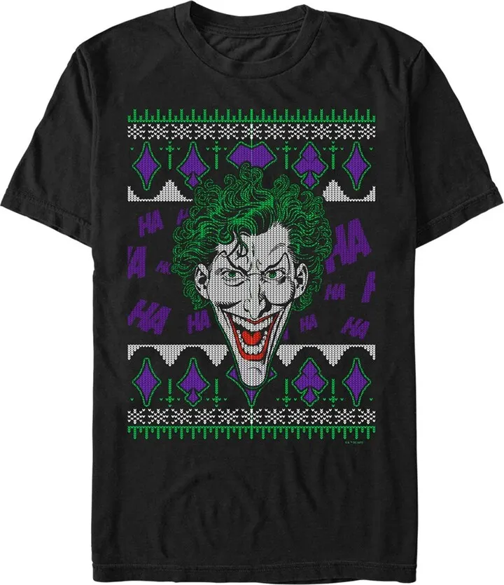Men's Batman Joker Sweater T-Shirt - Black - 3X Large