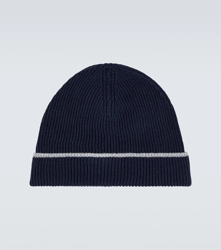 Ribbed cotton beanie