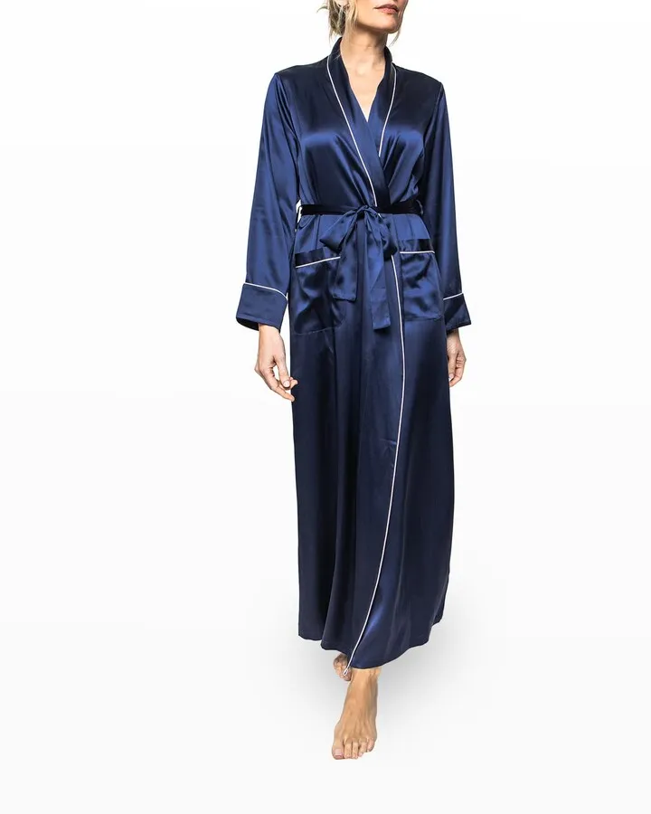 Long Piped Silk Robe