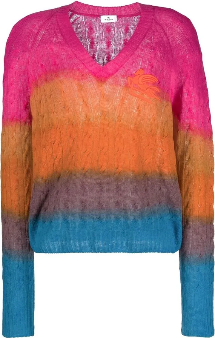 Embroidered-Logo V-Neck Jumper