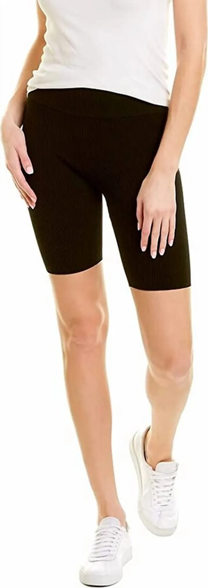 Rib Bike Shorts in Black