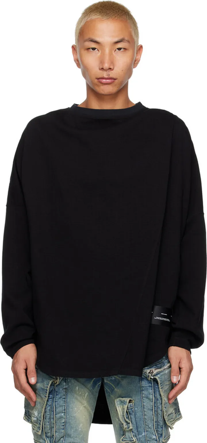 Julius Black Front Tuck Long Sleeve T-Shirt
