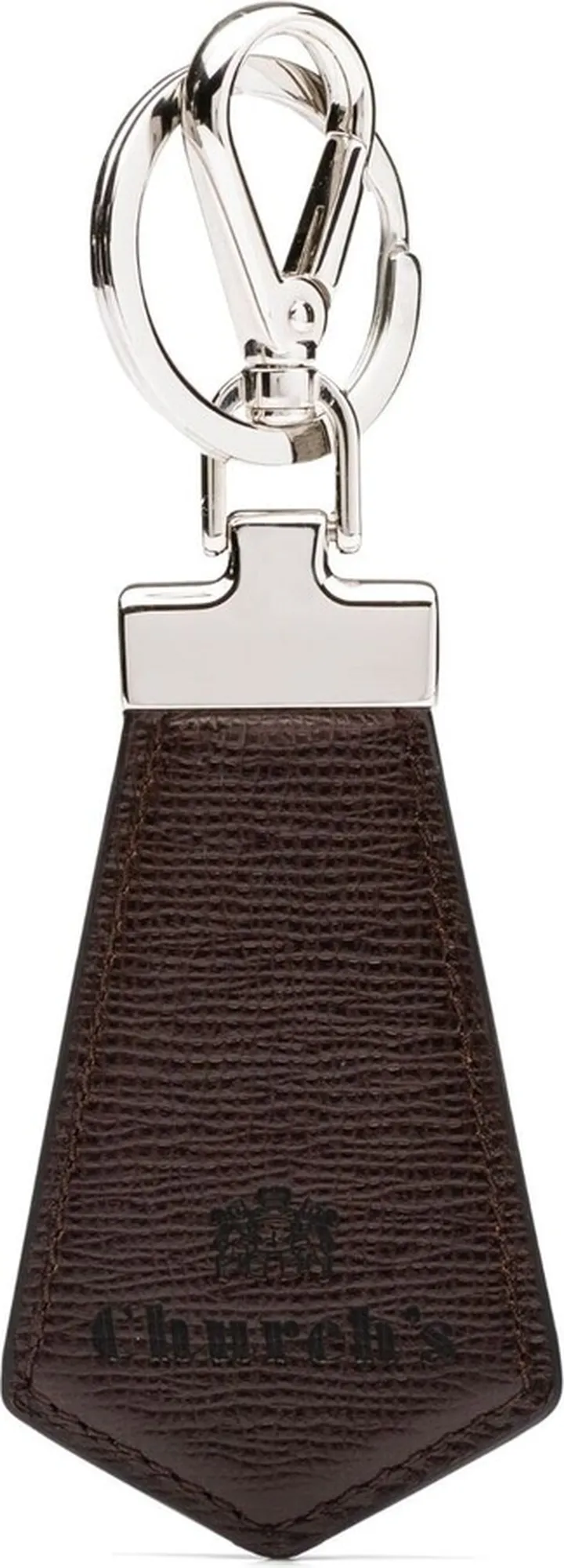 St James logo-debossed leather keyring