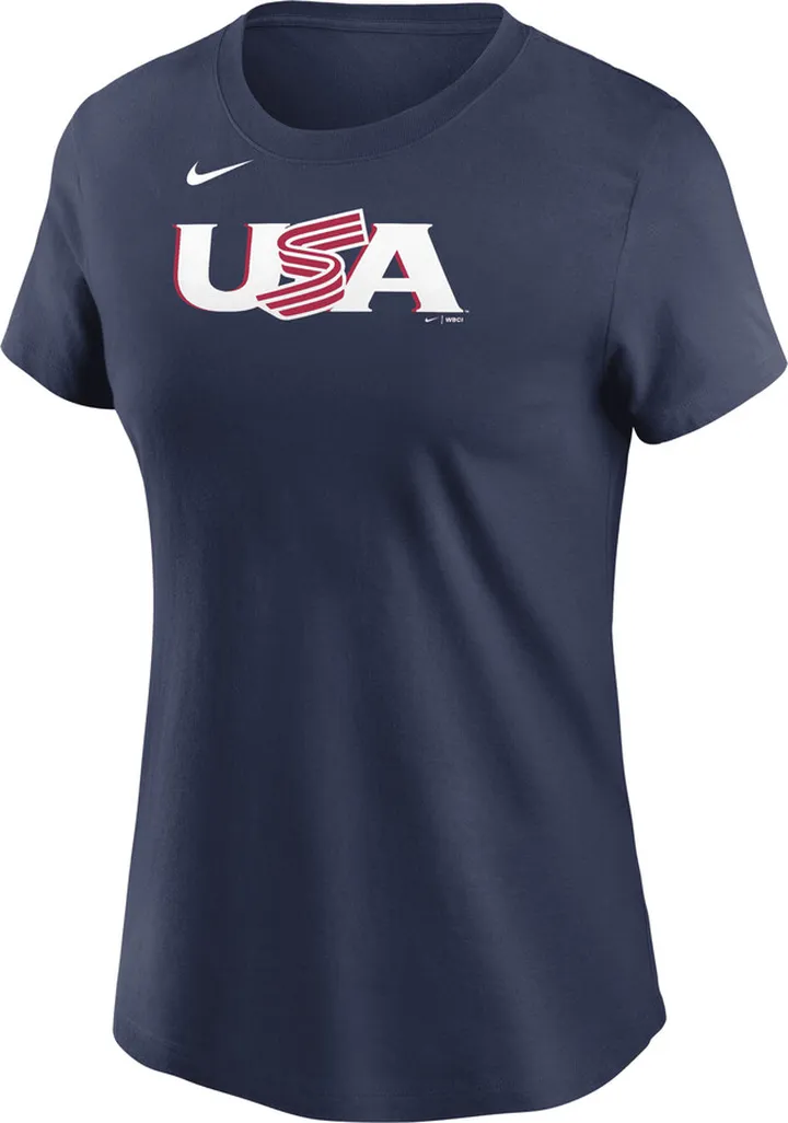Nike Women's USA Baseball 2023 World Baseball Classic (Mike Trout) T-Shirt in Blue