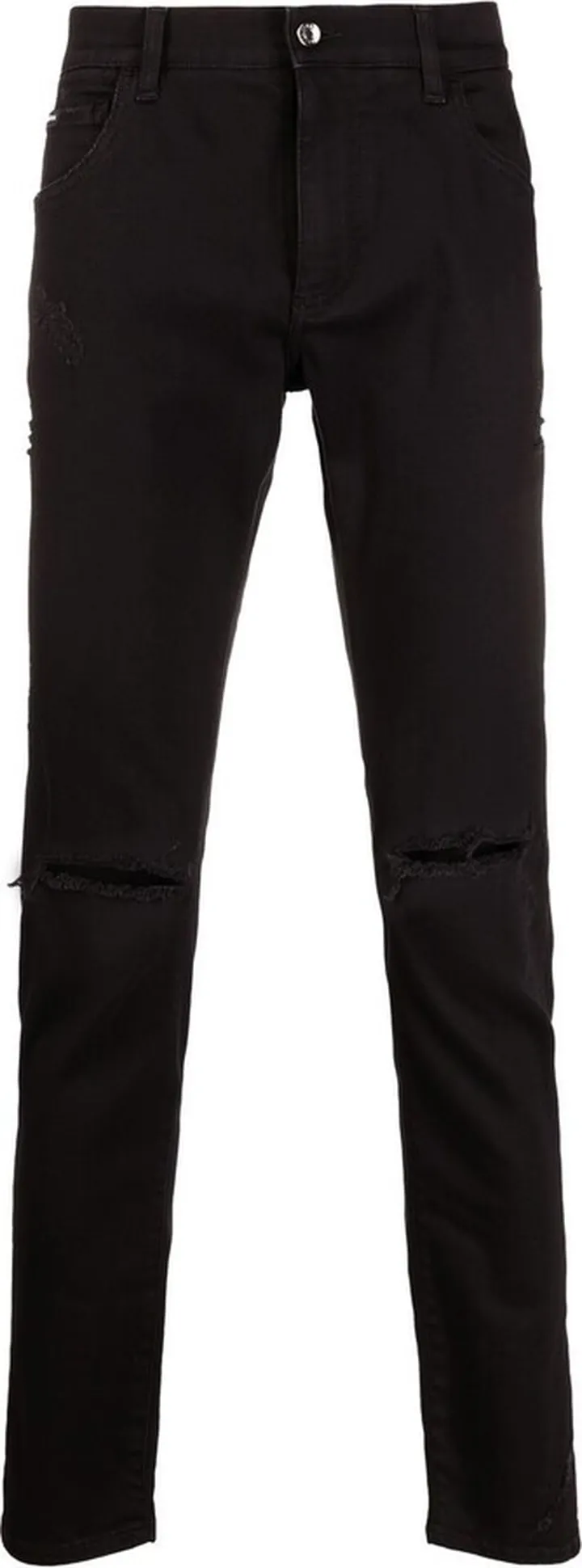 Ripped-Knee Skinny Jeans