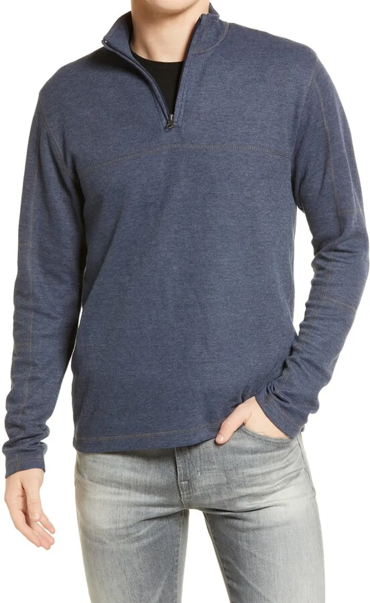 Men's Cotton Blend Quarter Zip Pullover
