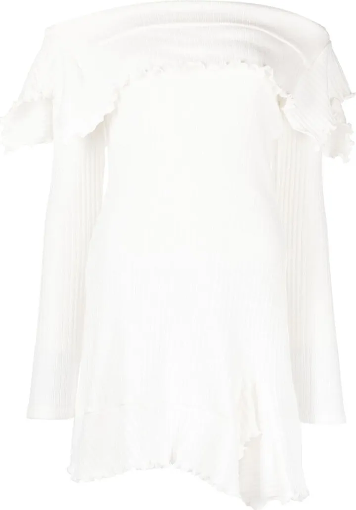 Off-Shoulder Cotton Mini Dress