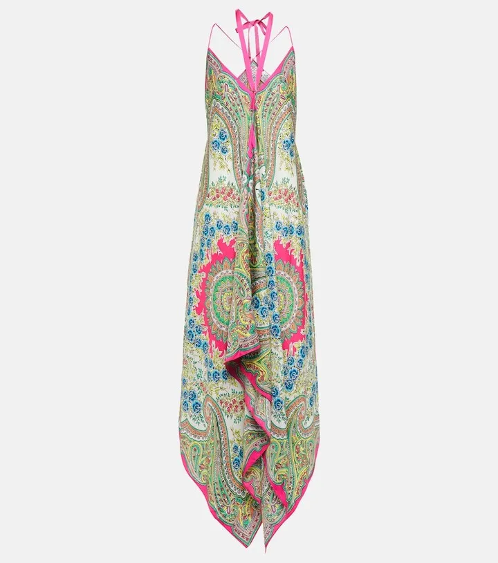 Printed halterneck maxi dress