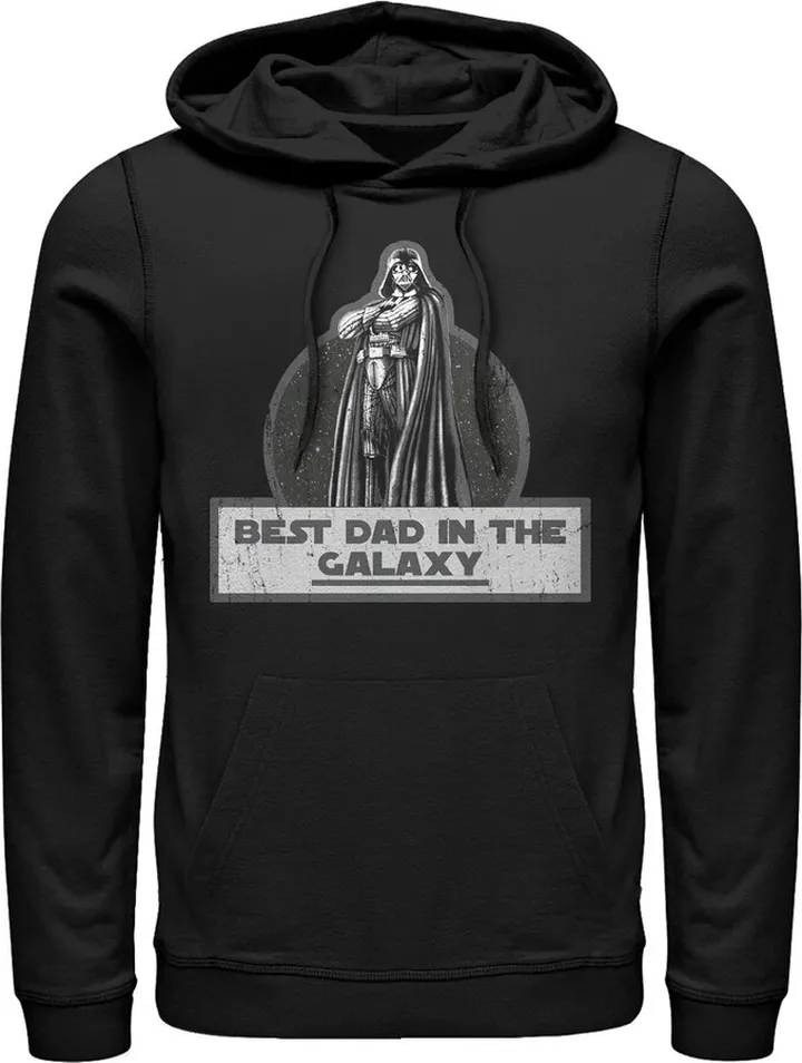 Men's Star Wars Vader Best Dad in the Galaxy Pull Over Hoodie - Black - Large