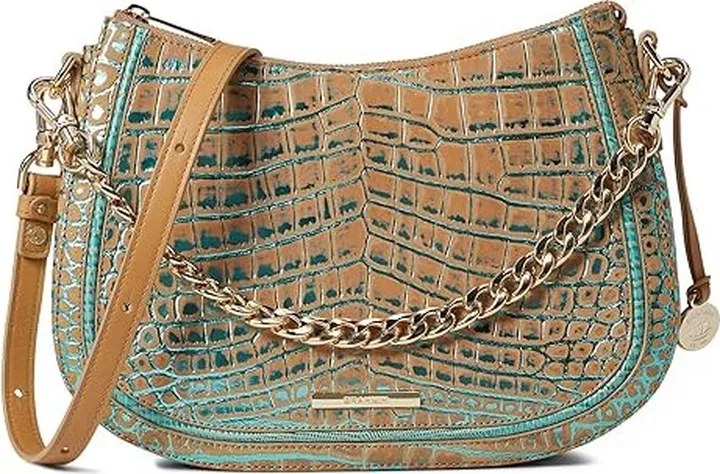 Brahmin Fremont Mod Shayna Crossbody (Mineral Blue) Handbags