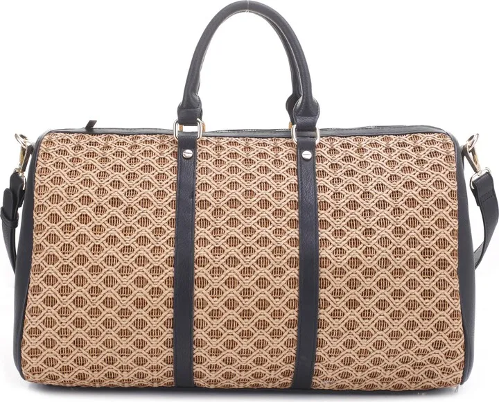 Jamie Woven Vegan Leather Weekend Duffle Bag
