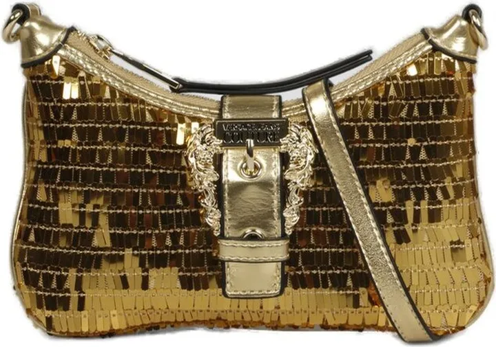Versace Jeans Couture Sequin Logo-Plaque Zipped Shoulder Bag