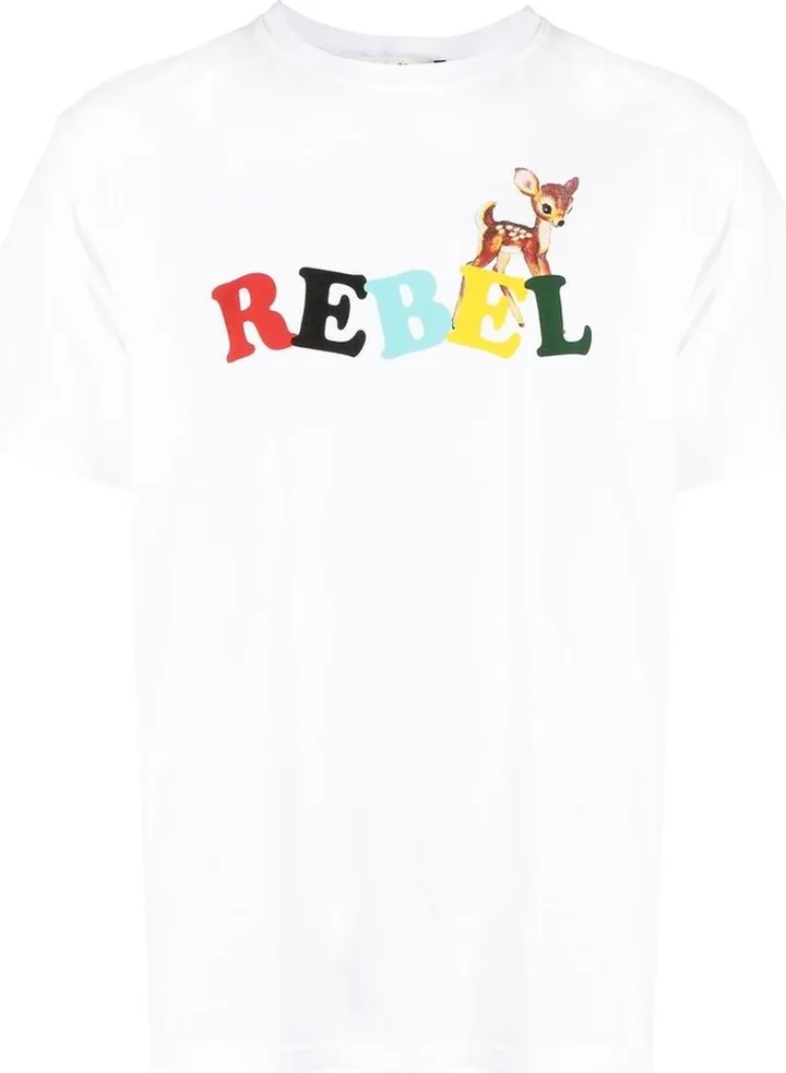 cartoon-print cotton T-shirt