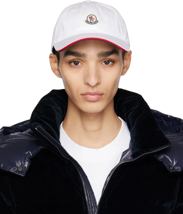 Moncler White Logo Cap