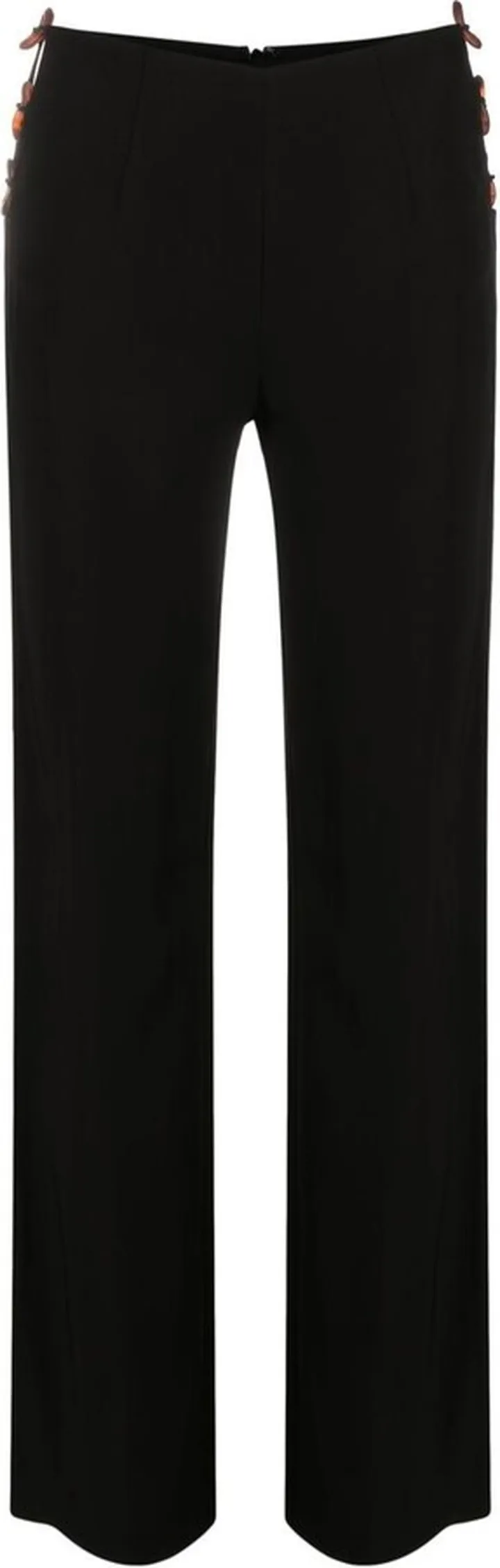 Ring-Detail Straight-Leg Trousers