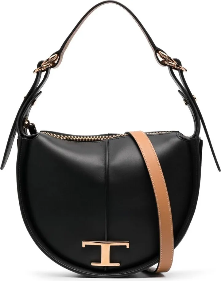 T-logo plaque shoulder bag
