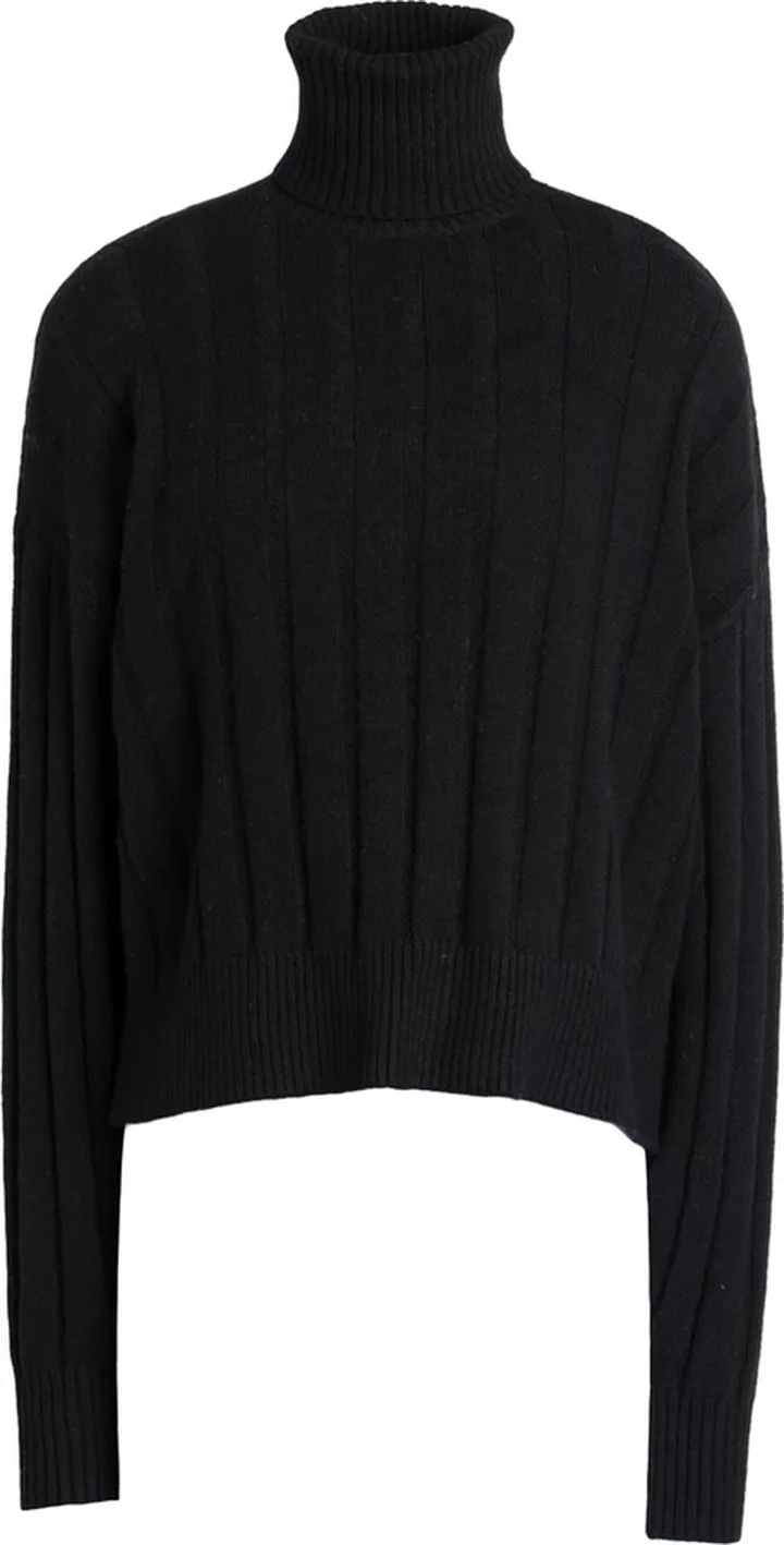 Vmlillie Ls Rollneck Rib Blouse Ga Turtleneck Black