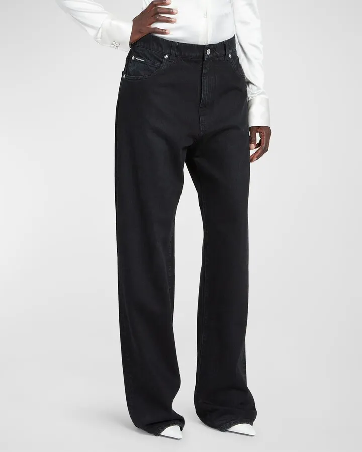 Mid-Rise Wide-Leg Jeans