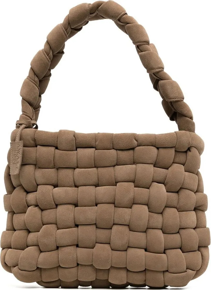 Interwoven Faux-Suede Tote Bag