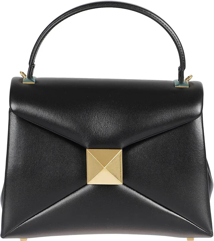 Pyramid Stud Applique Top Handle Tote