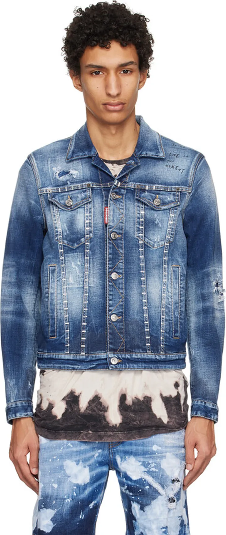 Dsquared2 Blue Stapled Denim Jacket