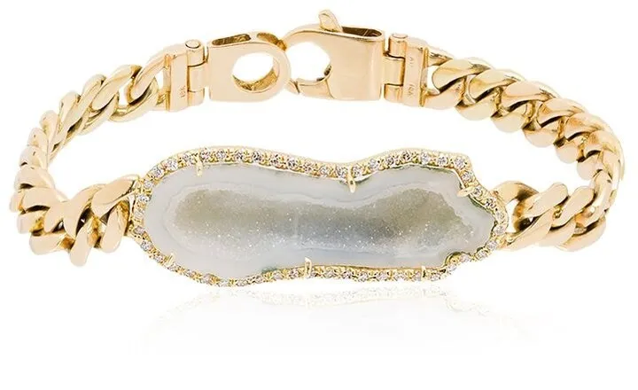 18kt Yellow Gold Diamond And Geode Bracelet