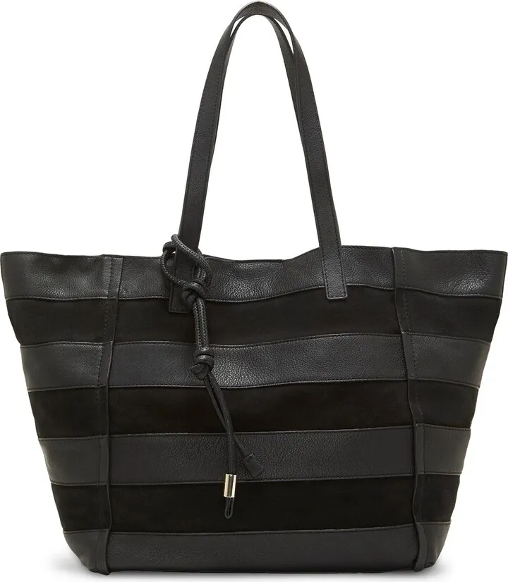 Delyn Stripe Leather Tote