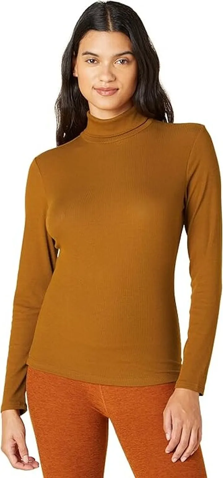 Beyond Yoga Foundations Turtleneck (Clove Brown) Women's Clothing