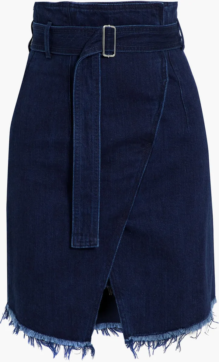 Charlotte belted denim mini skirt