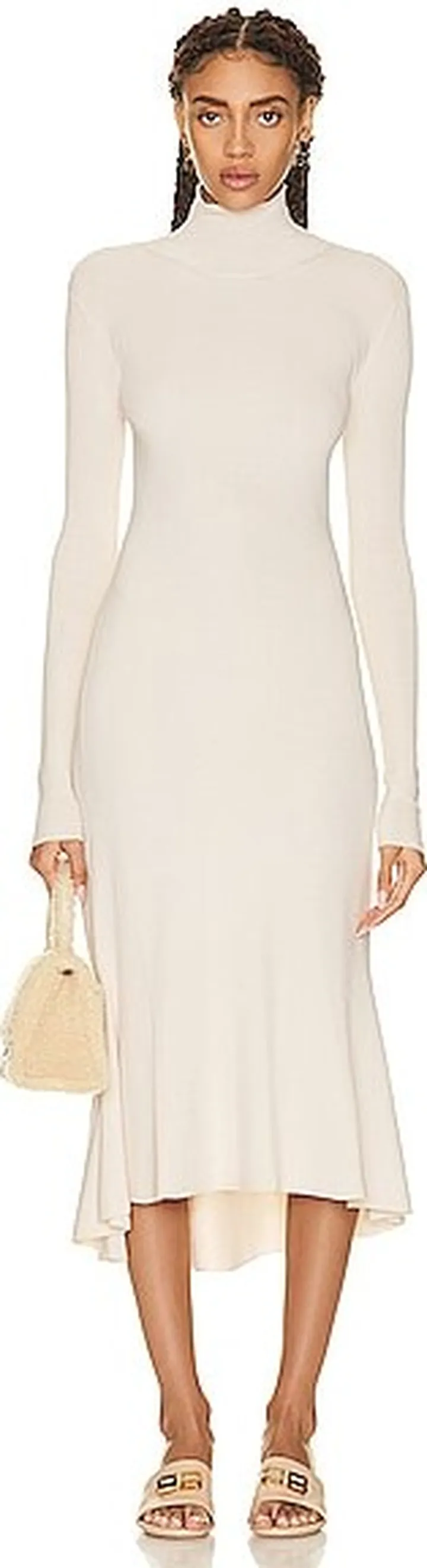 Balenciaga Godet Dress in Beige