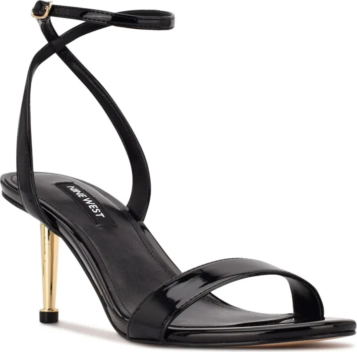 Nine West Women's Anny Round Toe Ankle Strap Heeled Sandals Women's Shoes